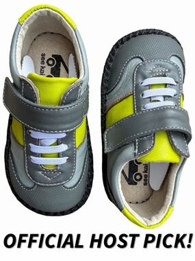 HP🥳 See Kai Run Stevie Leather Gray Toddler Sneakers Shoe Size 9 NWOT Boy Girl